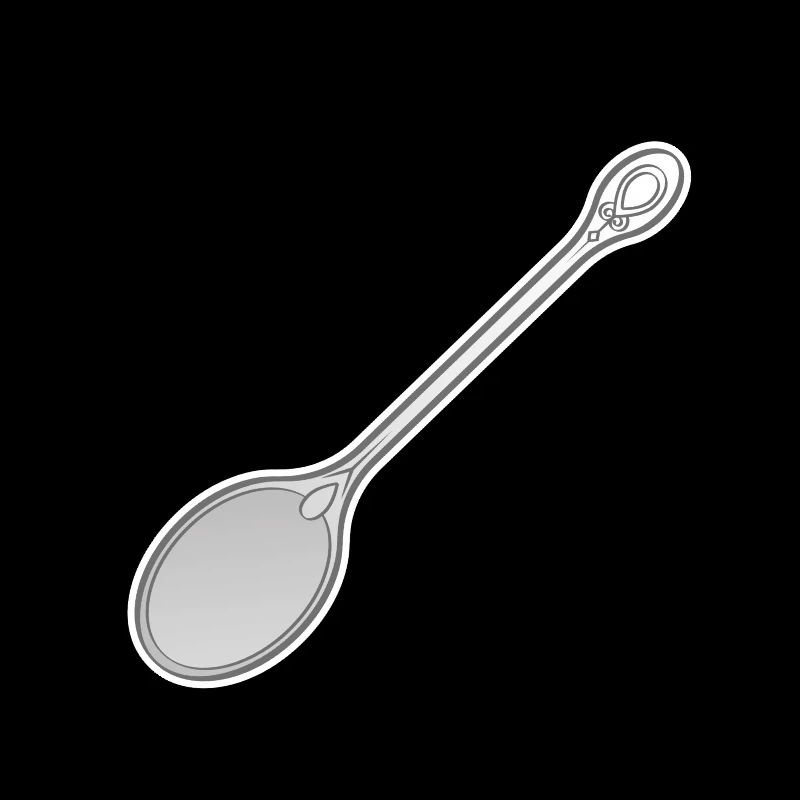 vector drawing silver spoon