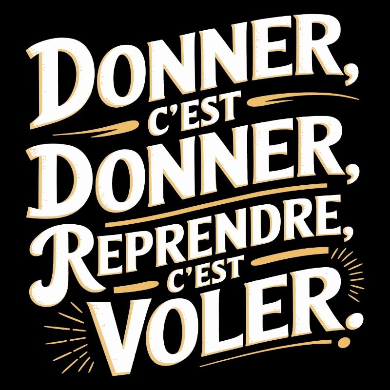 Donner, c’est donner ; reprendre, c’est voler.