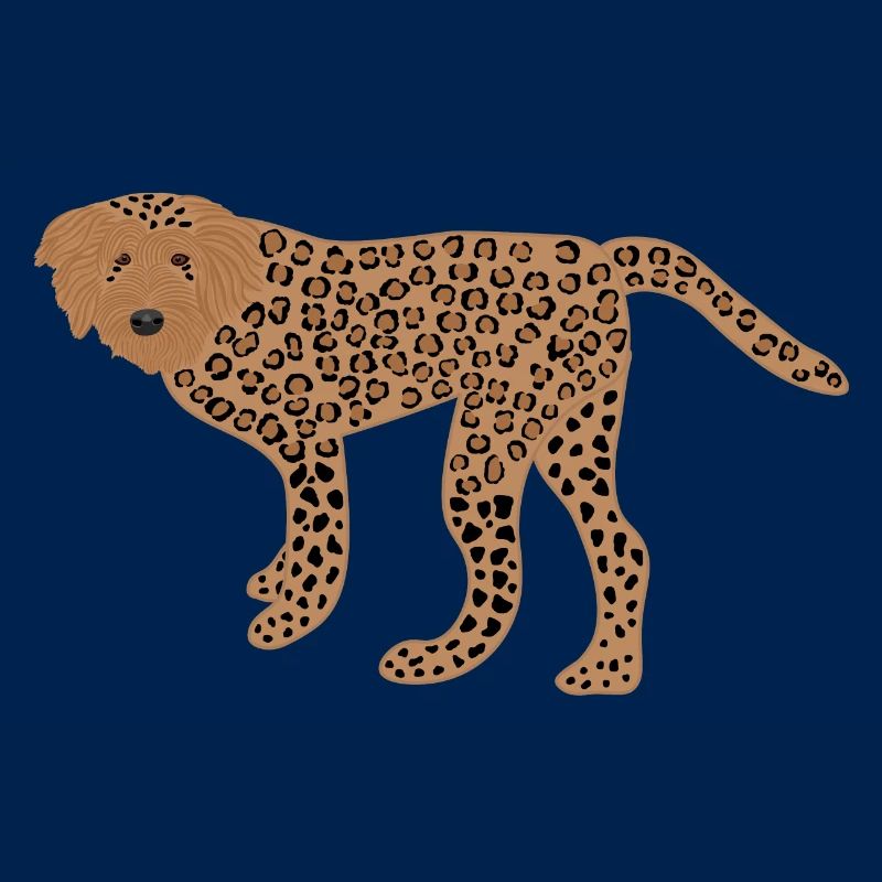 Dog with Leopard Pattern, Poodle, Funny, Crazy