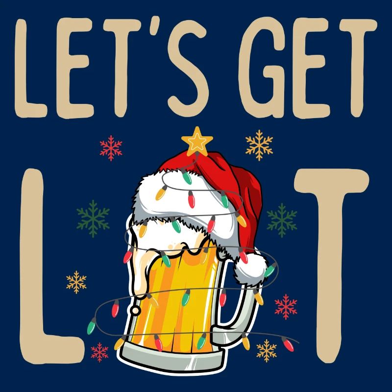 Let's Get Lit Drinking Santa Hat Christmas Lights