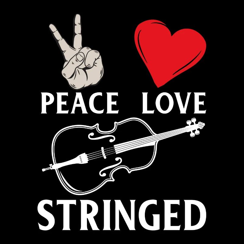 Peace Love Stringed Guitar Player