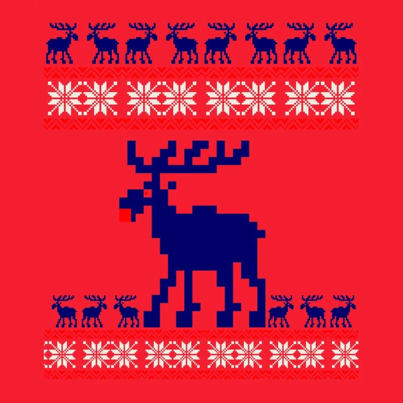 Reindeer Pattern Knitting Winter Rudolf Elk Pixel xma