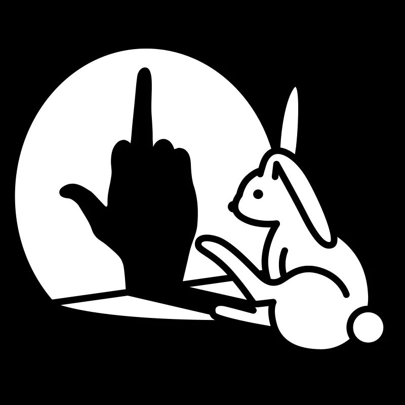 Rabbit Shadow Hand FUCK OFF Middle Finger Rabbit