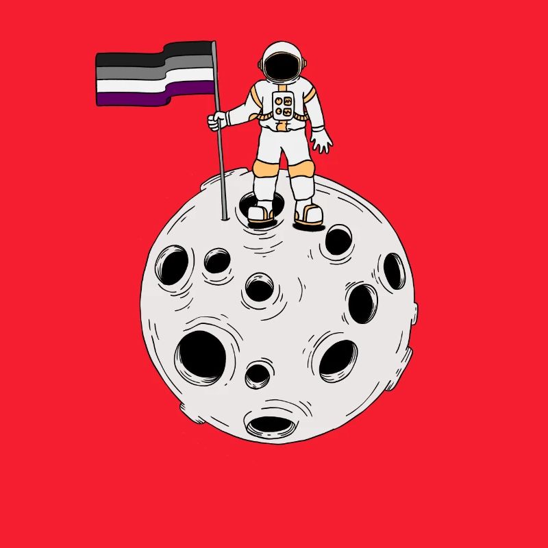 Astronaute asexué sur la lune Drapeau Ace Pride