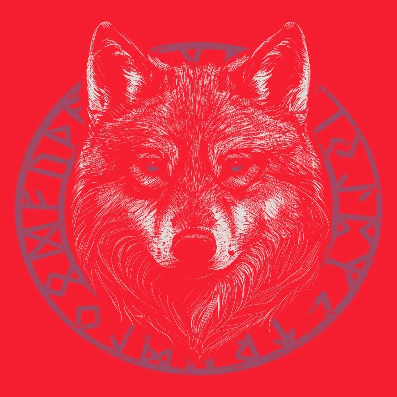 Wikinger Wolf mit Runen