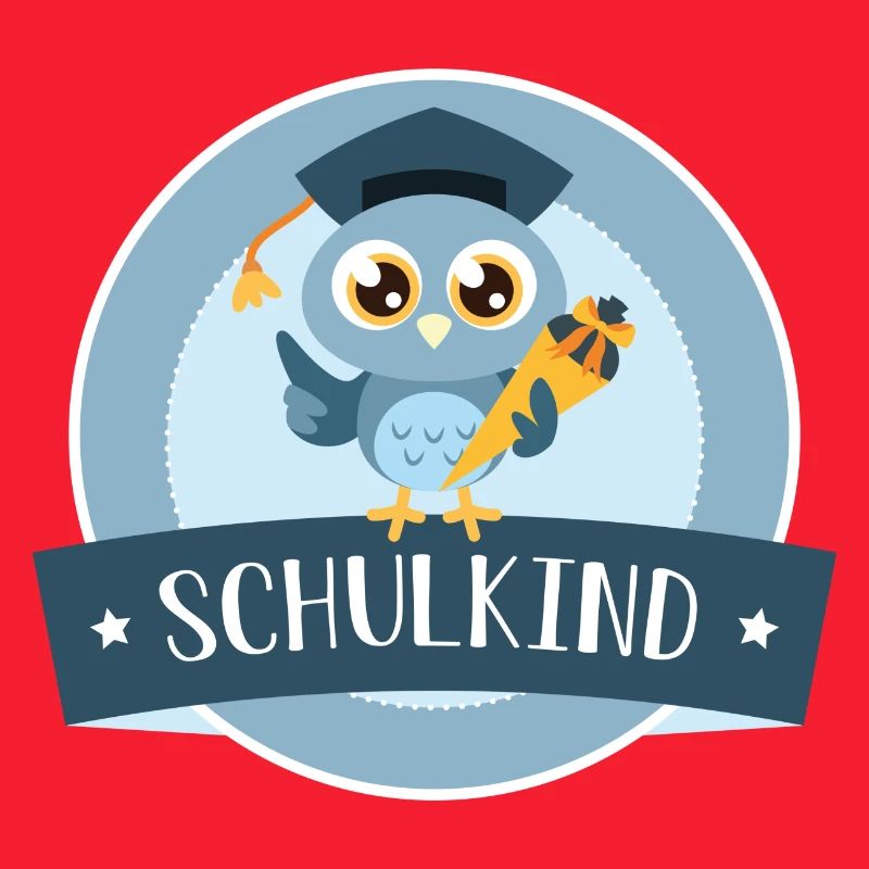 Schulkind Eule mit Zuckertüte