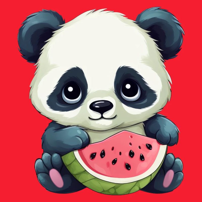 Panda mignon à la pastèque