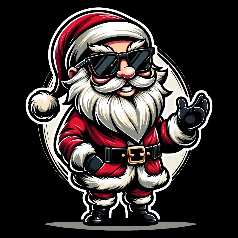 Weihnachtsmann mit Sonnenbrille Xmas Kostüm