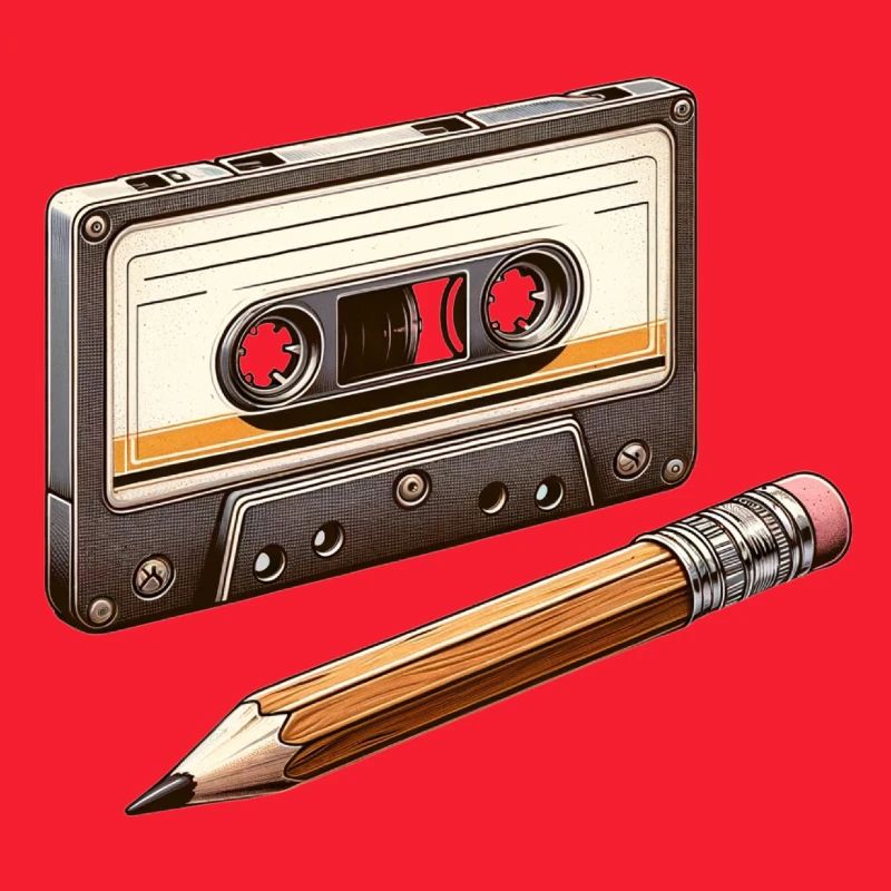 Cassette pencil 80s 90s memory gift