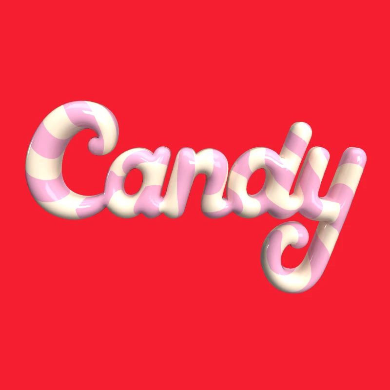 Candy Lettering – 3D Render Candy Style