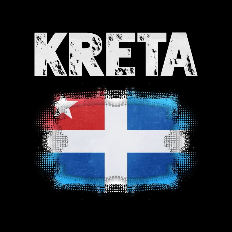 Kreta Flagge Design mit Wasserfarben-Effekt