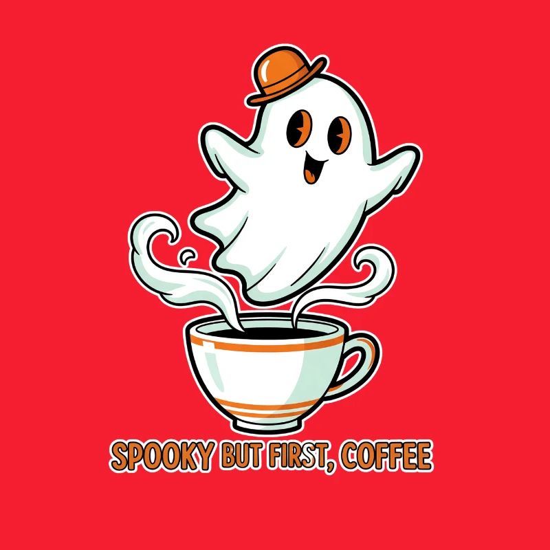 Spooky Ghost with Coffee