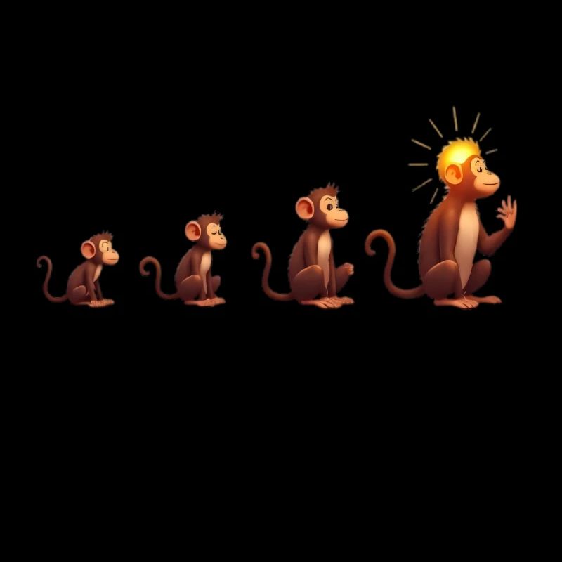 Evolution der Affen mit Sonnenkopf