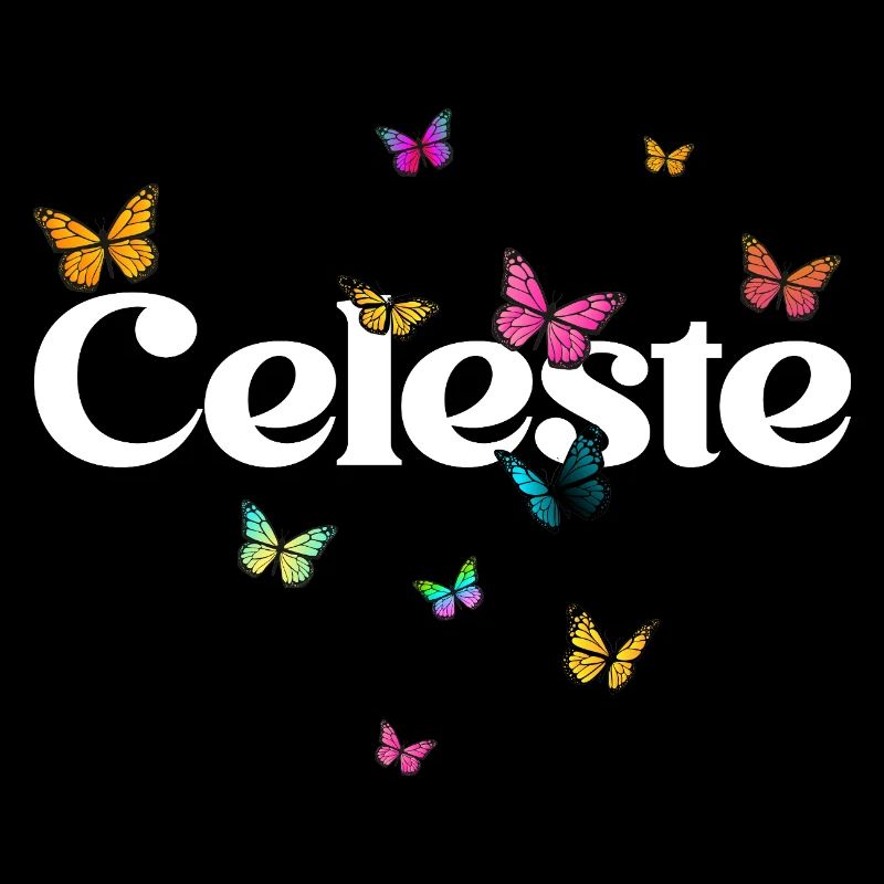 Schöner Mädchenname mit Schmetterlingen CELESTE