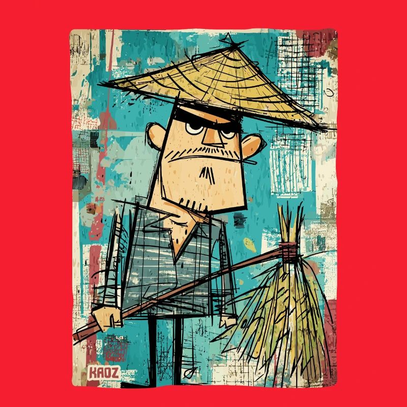 Graffiti Samurai mit Besen