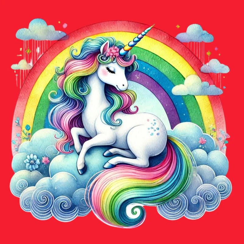 Rainbow Unicorn on Clouds