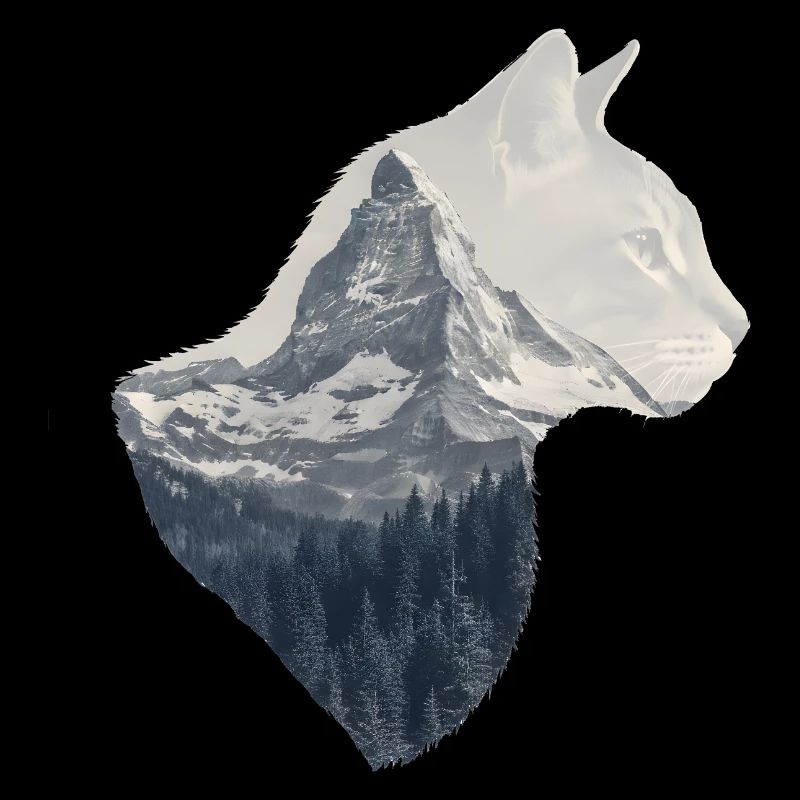 Matterhorn Cat Double Exposure