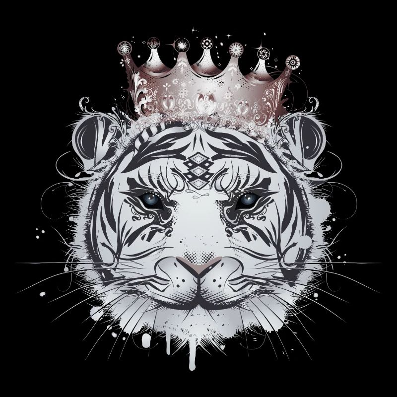 Weißer Tiger mit Krone – Elegante Raubkatze