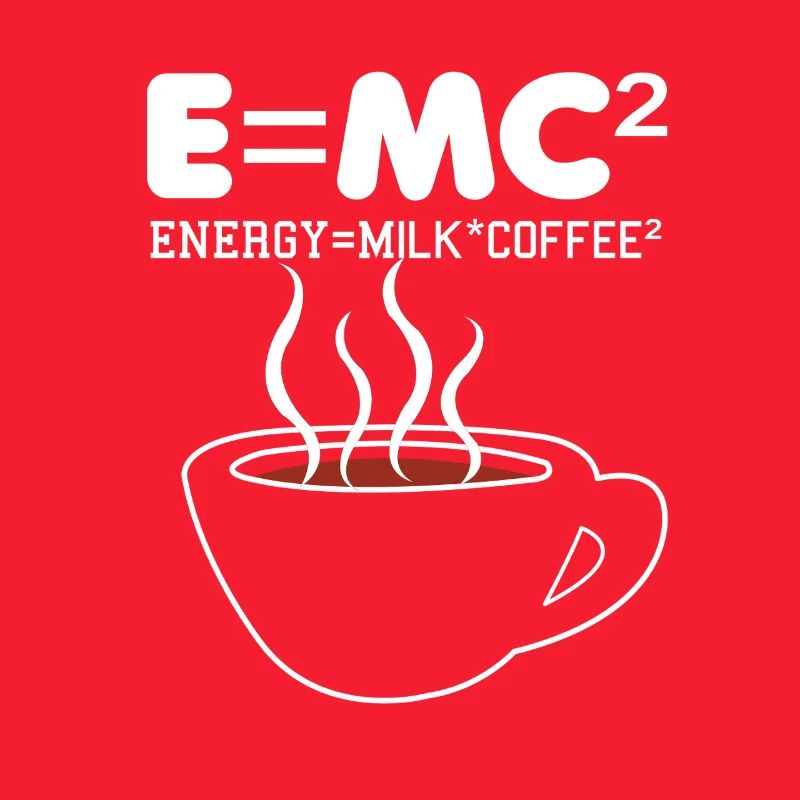 Illustration de la formule du café E = MC2