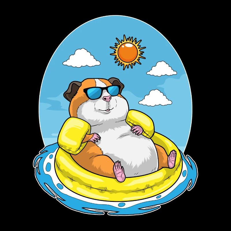 Natation de hamsters dans l’anneau d’été