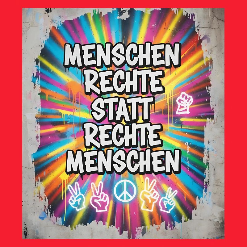 Buntes Graffiti Menschenrechte Statement