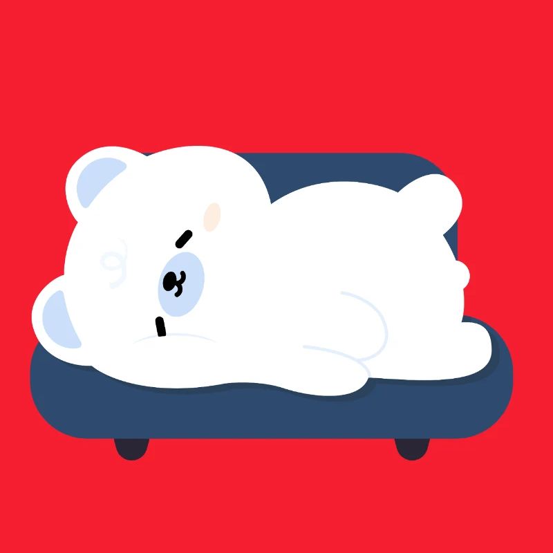 Müder Eisbär auf Sofa
