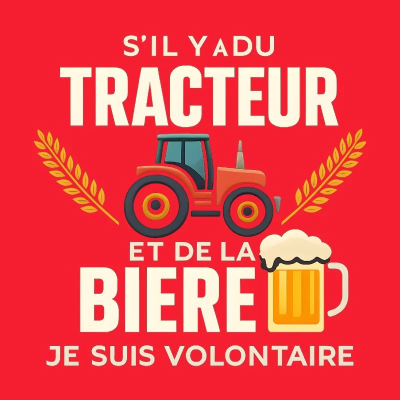 Traktor- und Bierfreiwilliger