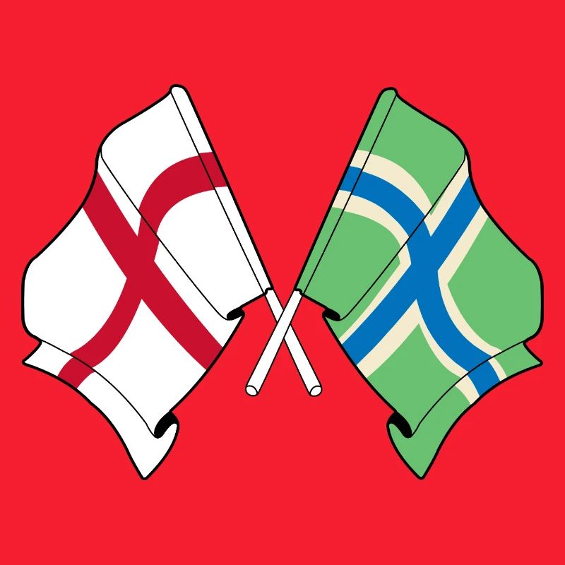 Drapeaux croisés du Gloucestershire et de l’Angleterre
