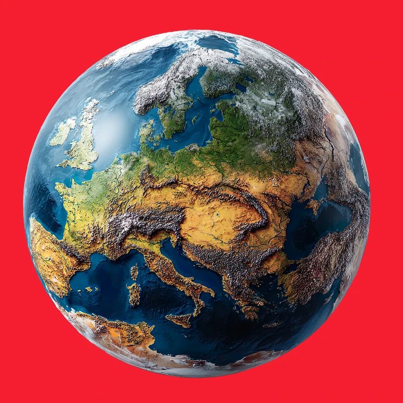 Conception du globe : paysage Europe-Asie