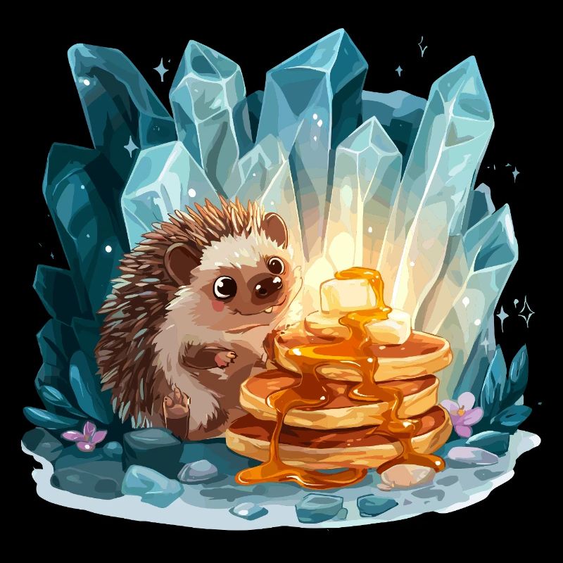Igel mit goldenen Pfannkuchen