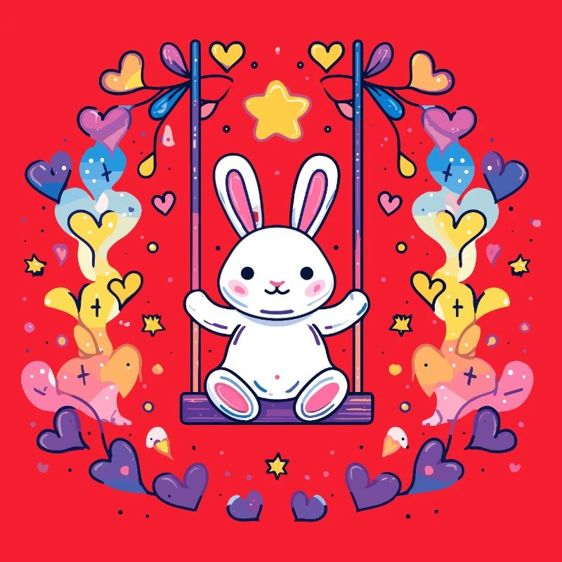 Cheerful bunny swing design