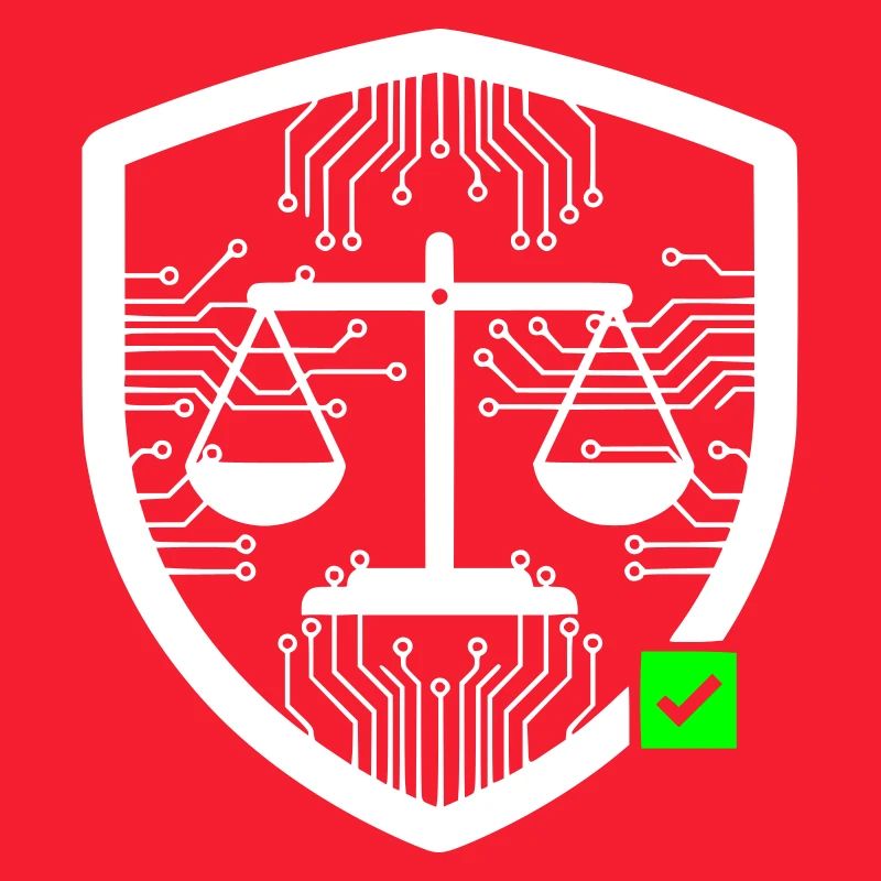 Cyber Security Schild Waage Tech Vektor