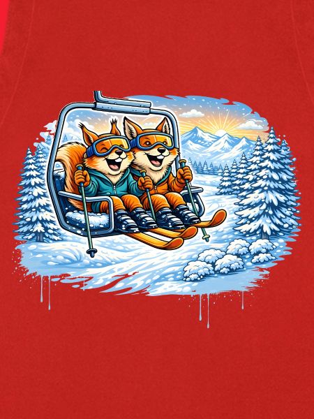 Eichhörnchen & Fuchs im Skilift – Winterspaß