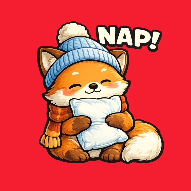 Winter cuddle fox with hat