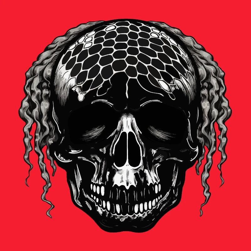 Skull with Mesh Pattern Dreadlocks