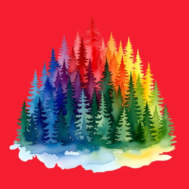 Rainbow Forest Silhouette Rainbow forest