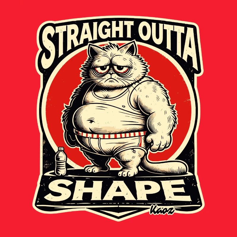 Hors de forme sans forme - gros chat