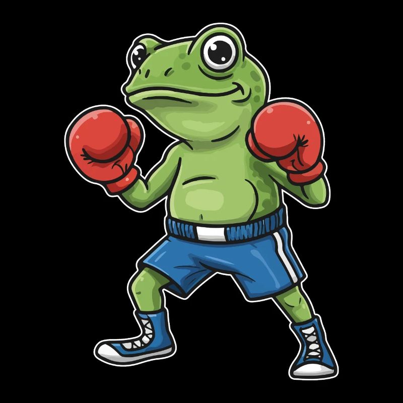Dessin animé de la grenouille boxeuse