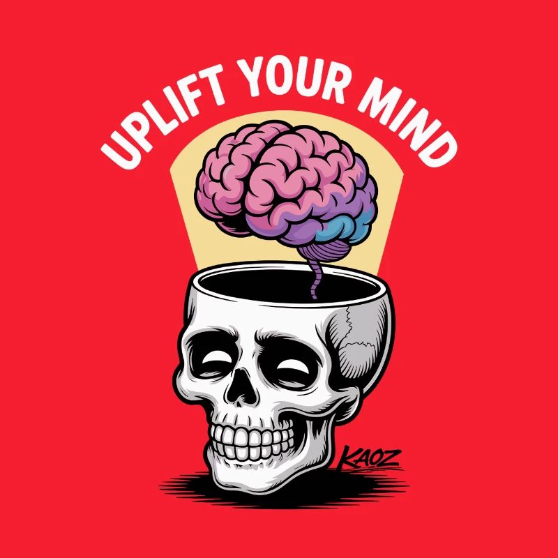 Skull and Floating Brain, uplift your mind