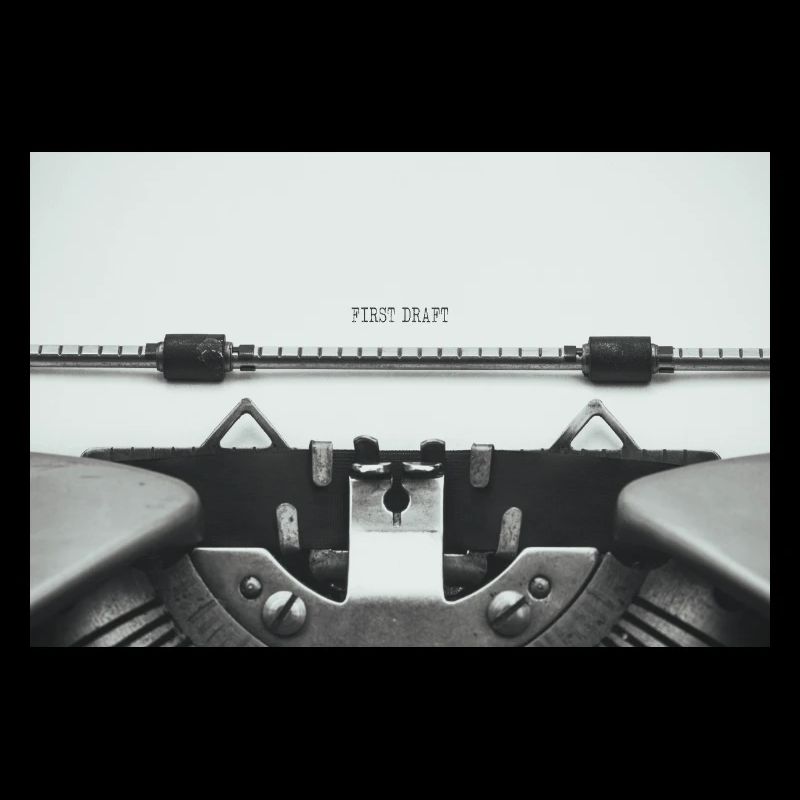 First Draft Typewriter Writer Poster Design