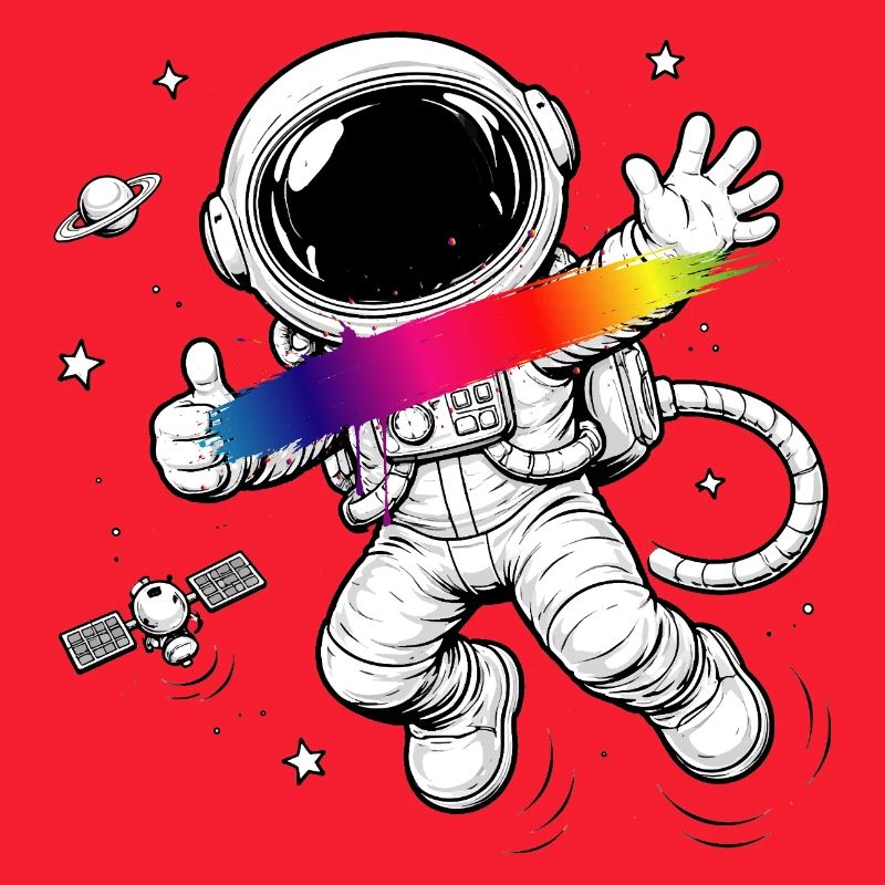 Astronaut Rainbow Splash Space Design