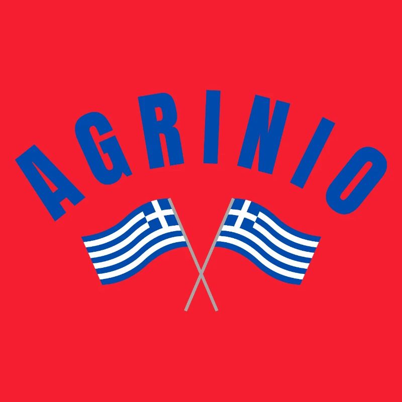 Bogen-Agrinio mit griechischen Flaggen