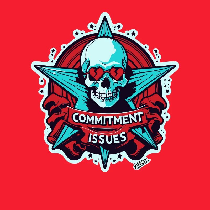 Commitment Issues Skull Badge