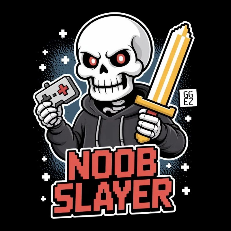 Sweat à capuche Noob Slayer Grim Skull