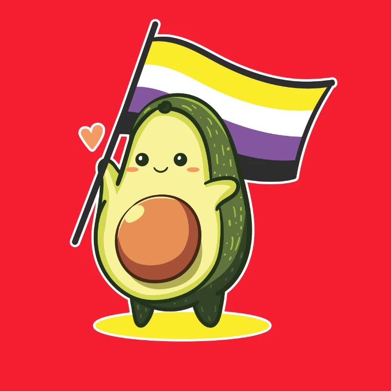 Avocado Nonbinary Flag LGBT Queer CSD Pride