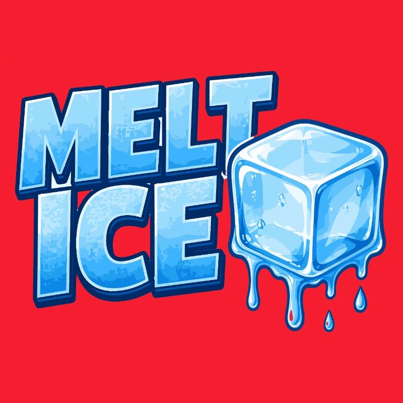 Melt Eis Eiswürfel Typo