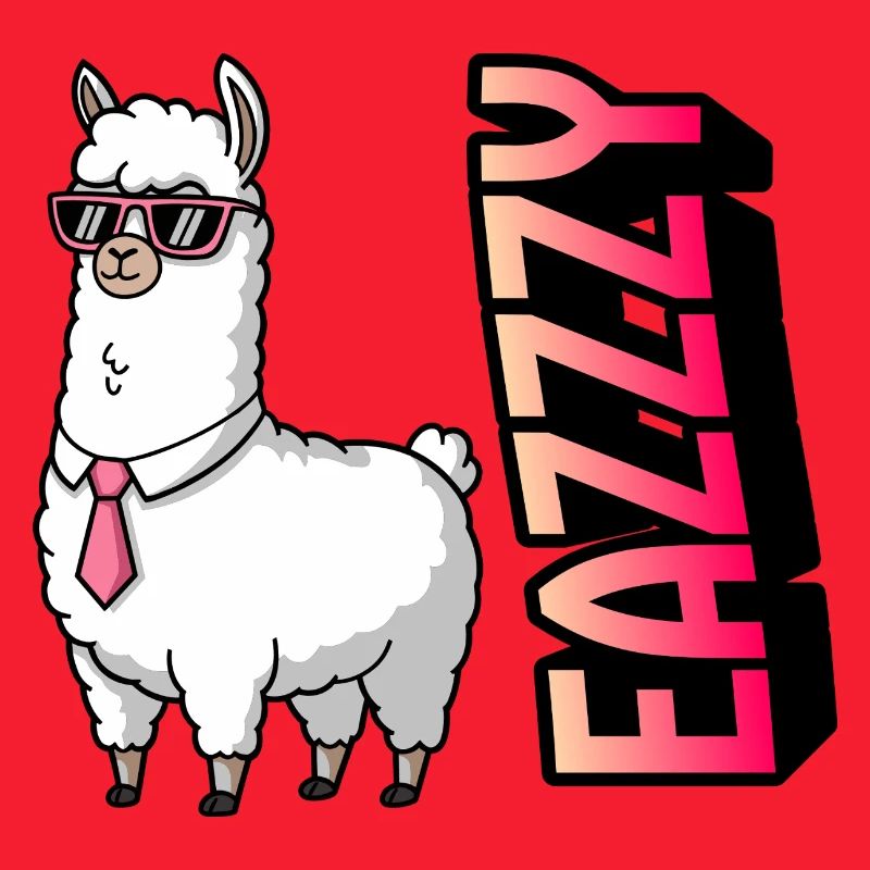 Lama en costume avec des lunettes de soleil roses