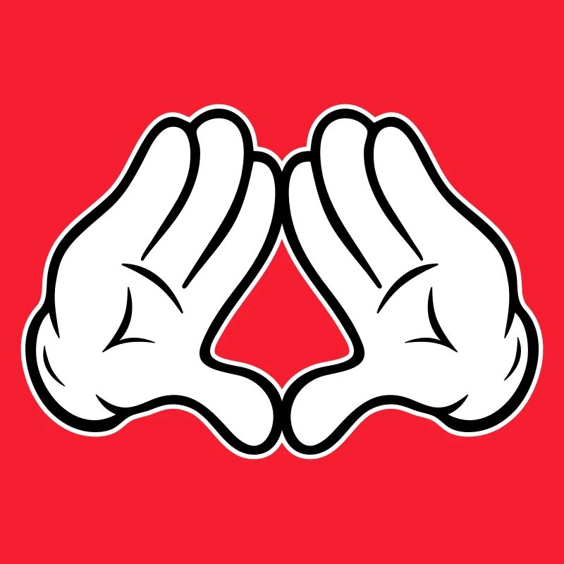 Hands Diamond Pyramid Triangle Rhombus Comic Style