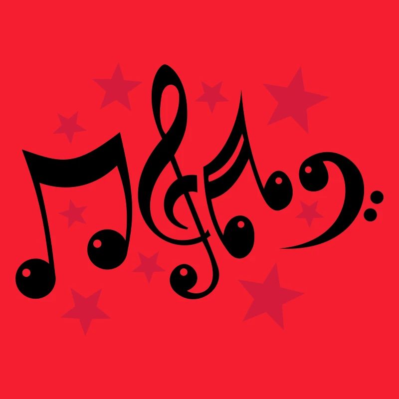 notes de musique et 2c étoiles