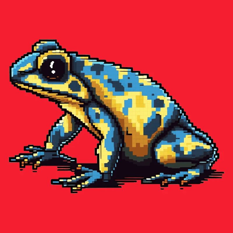 Rétro pixel coloré poison dart grenouille en 8 bit
